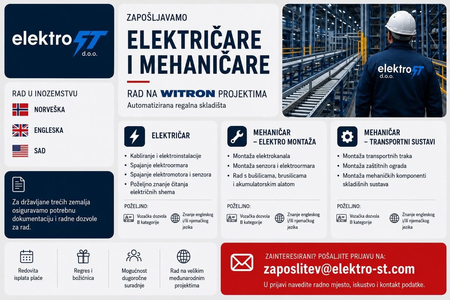 ELEKTRIČARI / ELEKTROINSTALATERI – RAD U INOSTRANSTVU - slika 1